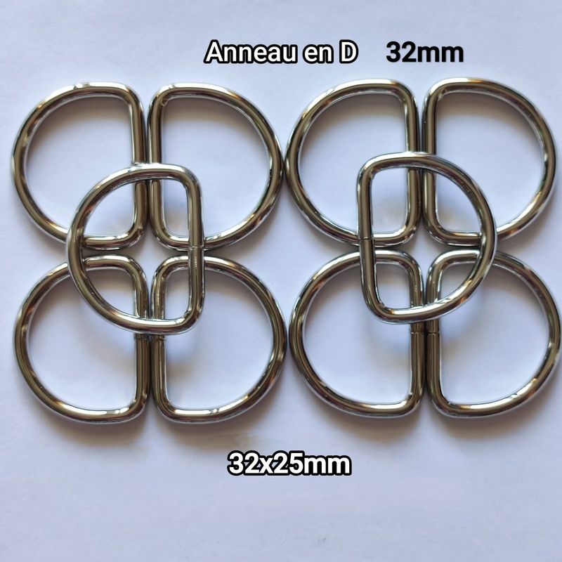 Anneaux en D , 32 mm x25mm