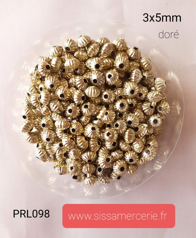 300 perles fantaisie 3x5mm 8 coloris