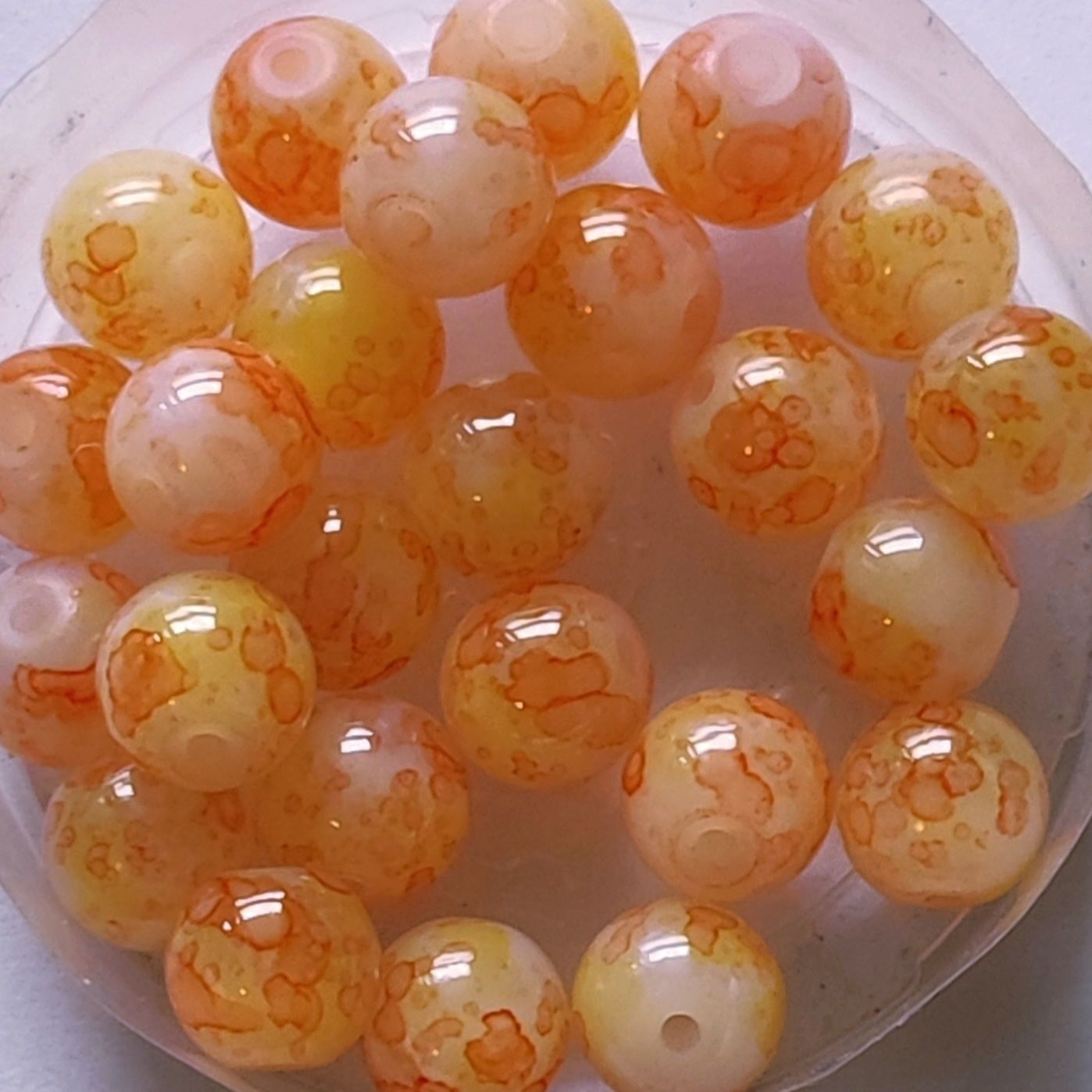 25 perles verre 8mm imitation Jade (choisissez vos couleurs)