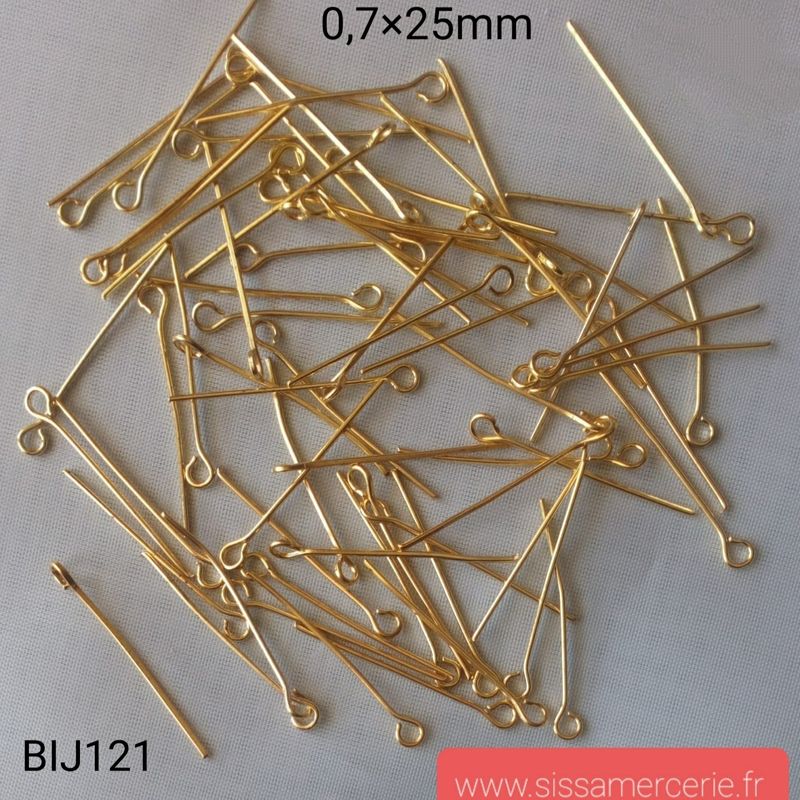 20 tiges clou tête ronde 25 mm (choisissez vos couleurs)