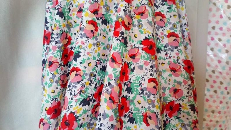 Tissus fleuri 100% coton biologique coquelicot rouge