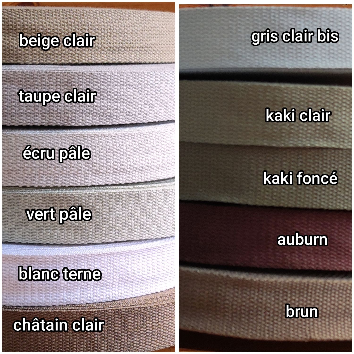 Rouleau 40m sangle coton 32mm ép 1,5mm / choisissez vos couleurs Rouleau 40m sangle coton 32mm ép 1,5mm / choisissez vos couleurs