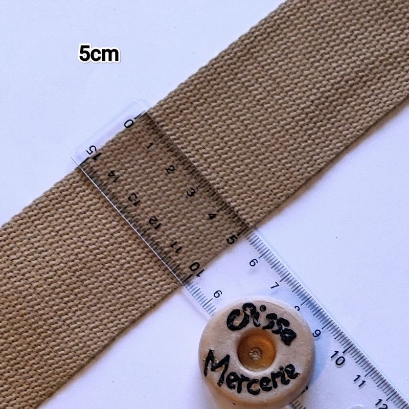 Sangle coton 5 cm au m (choisissez parmi 22 couleurs)