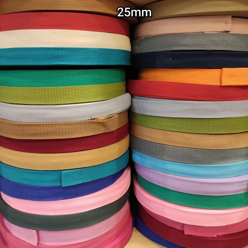 Rouleau 40m sangle coton 25mm / choisissez vos couleurs