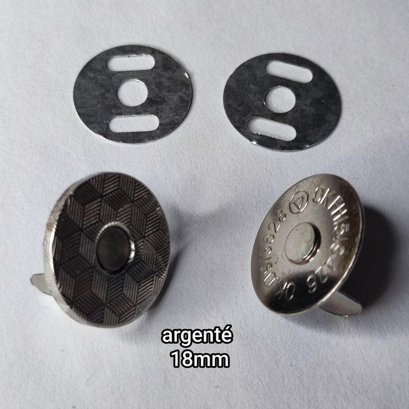 Bouton pression aimanté 18mm/4 couleurs
