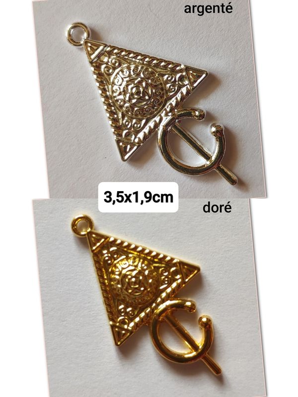 Pendentif kabyle 3,5x1,9 cm (choisissez vos couleurs)