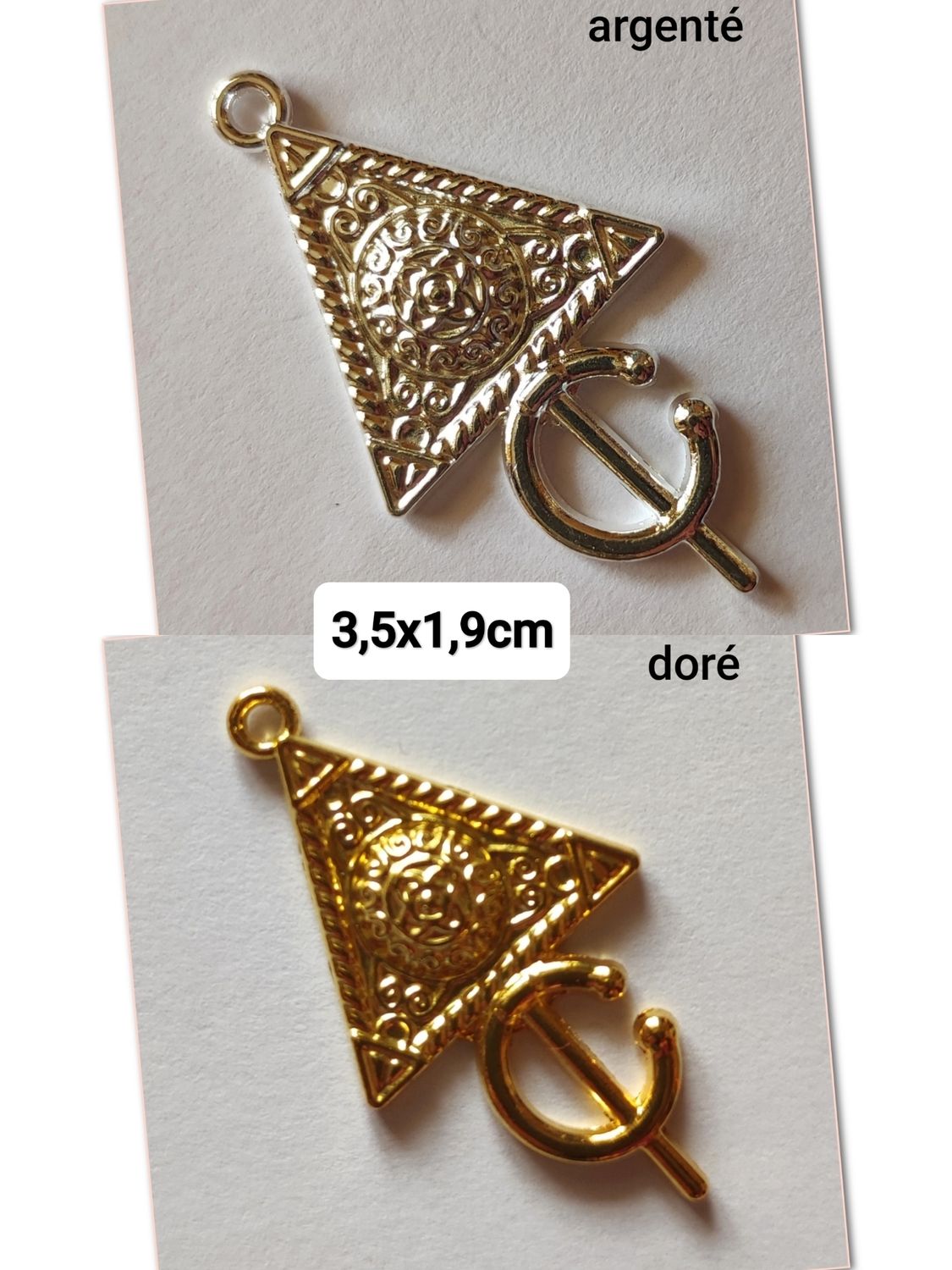 Pendentif kabyle 3,5x1,9 cm (choisissez vos couleurs)