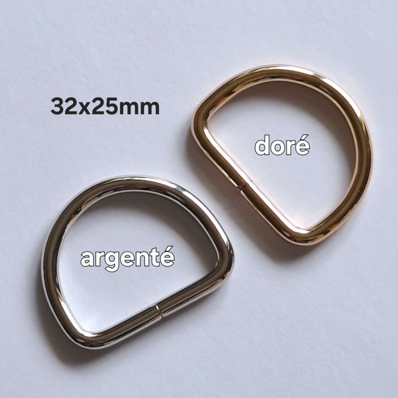 Anneau en D  32 mm (choisissez vos couleurs)