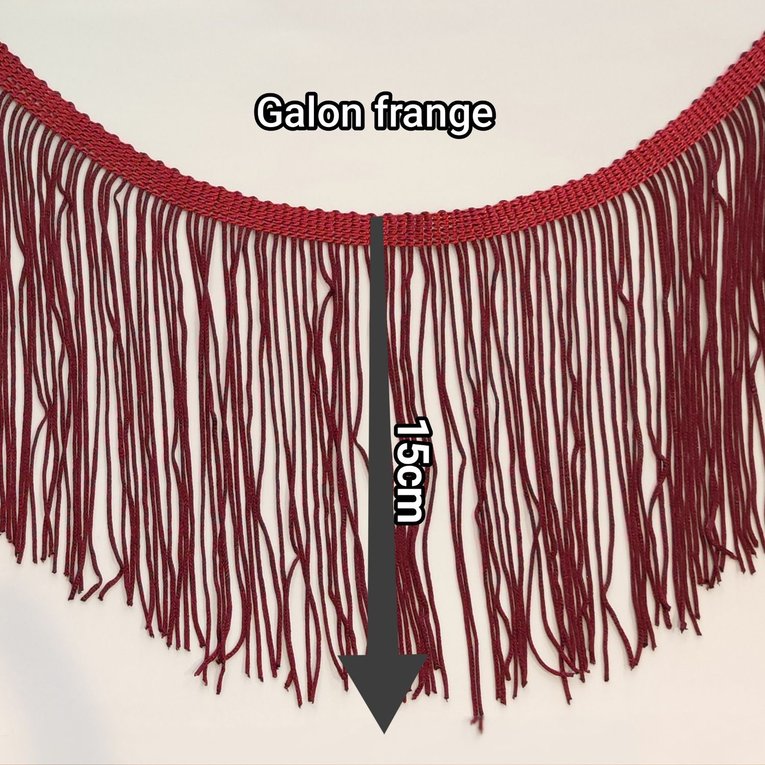 Galon frange 15 cm au mètre