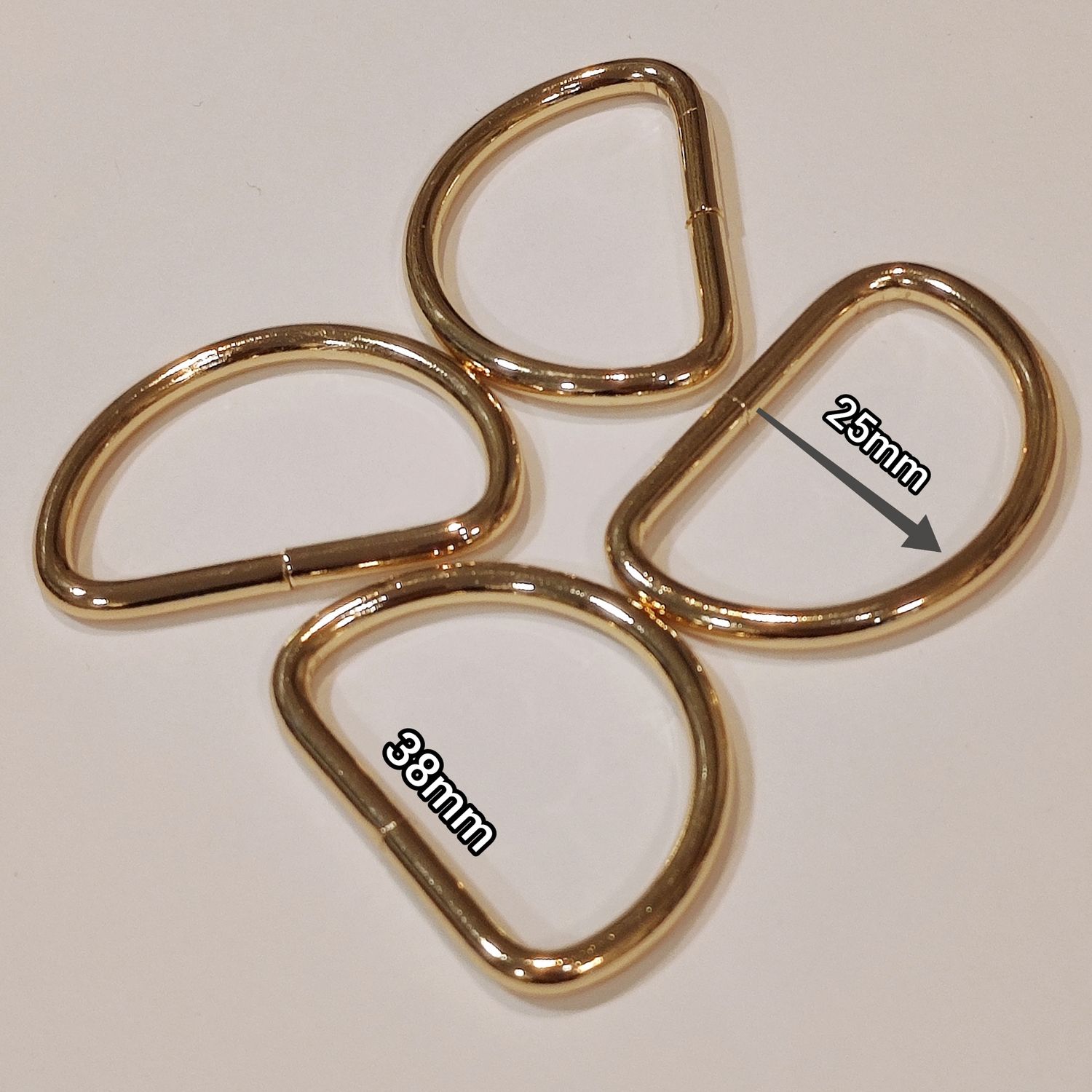 Anneau en D, 38mm x25mm