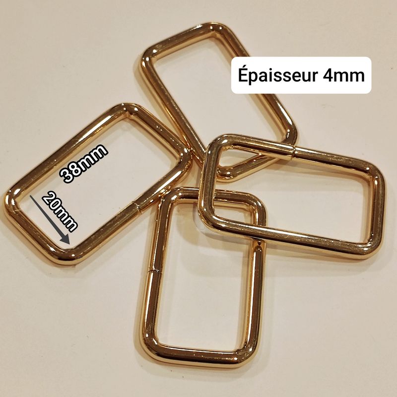 Anneau rectangulaire 38mm x20mm(choisissez vos couleurs)