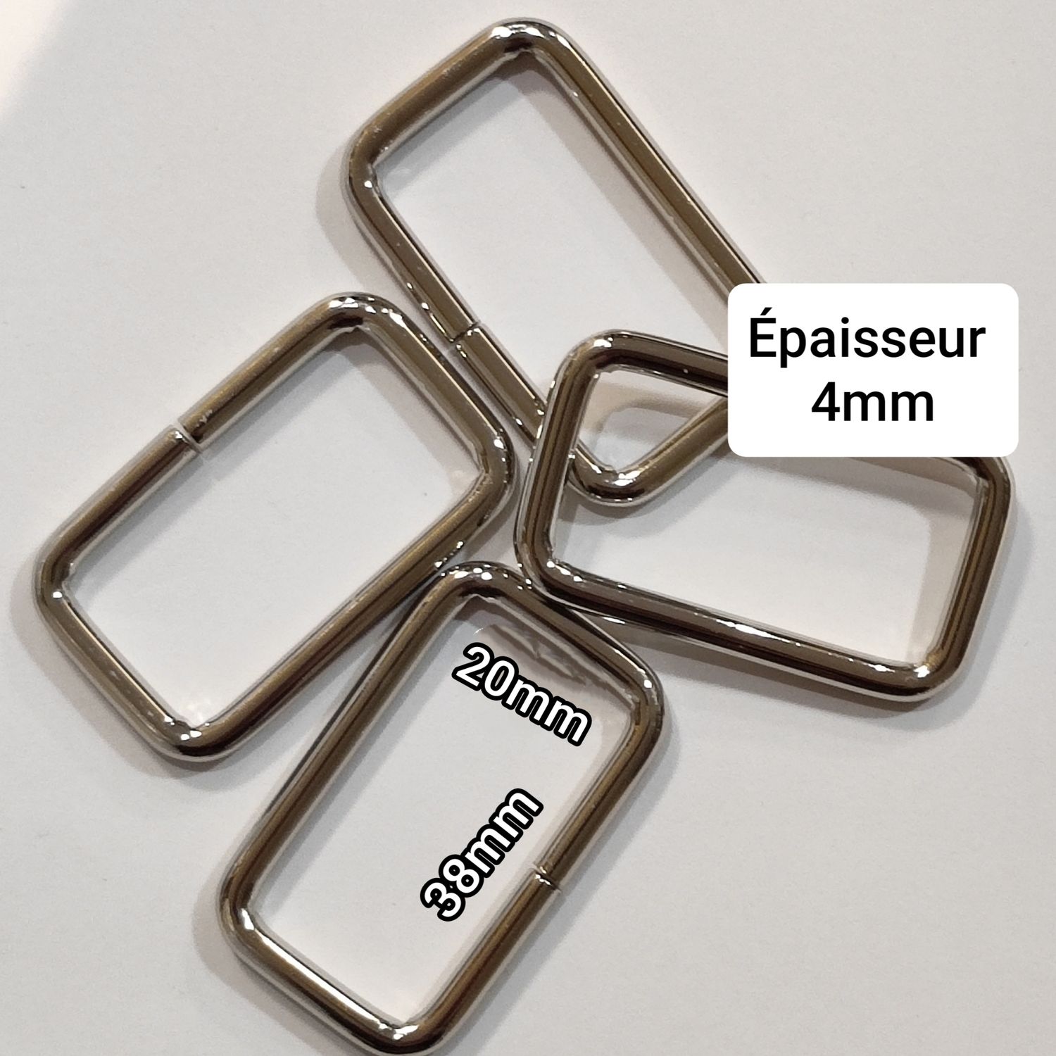 Anneau rectangulaire 38mm x20mm(choisissez vos couleurs)