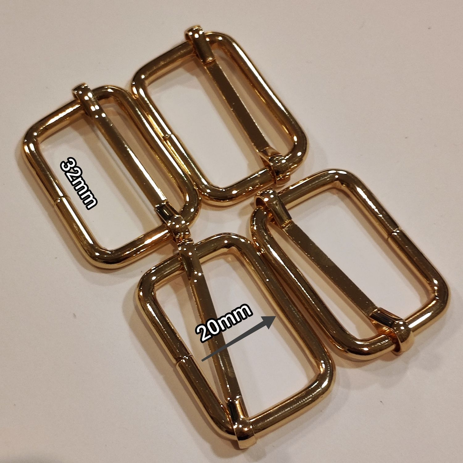 Boucle coulissante 32x20mm (choisissez vos couleurs)