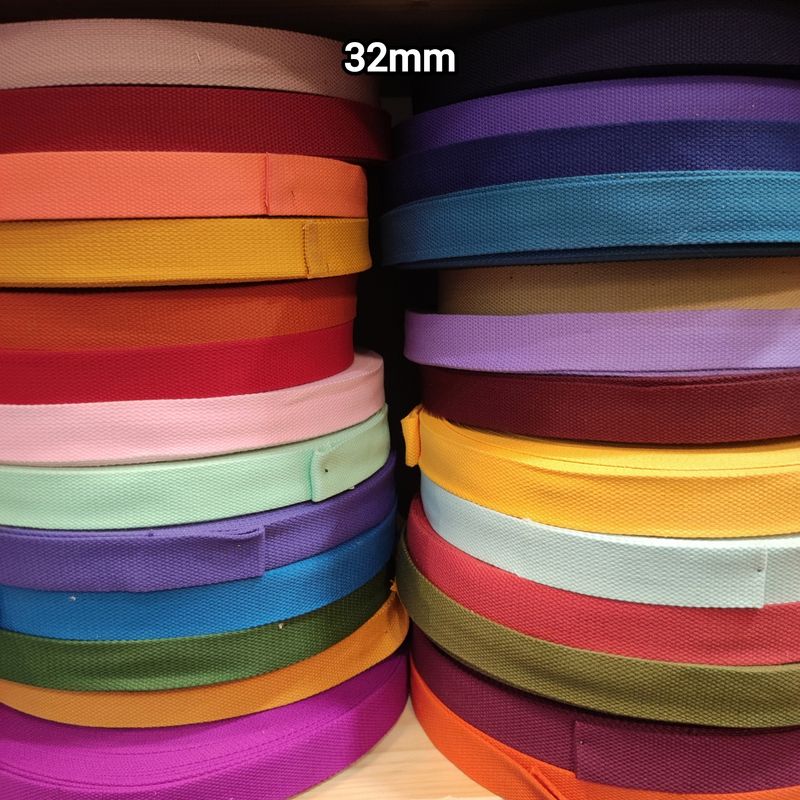 Sangle coton 32mm ép 2mm au mètre (choisissez vos couleurs)