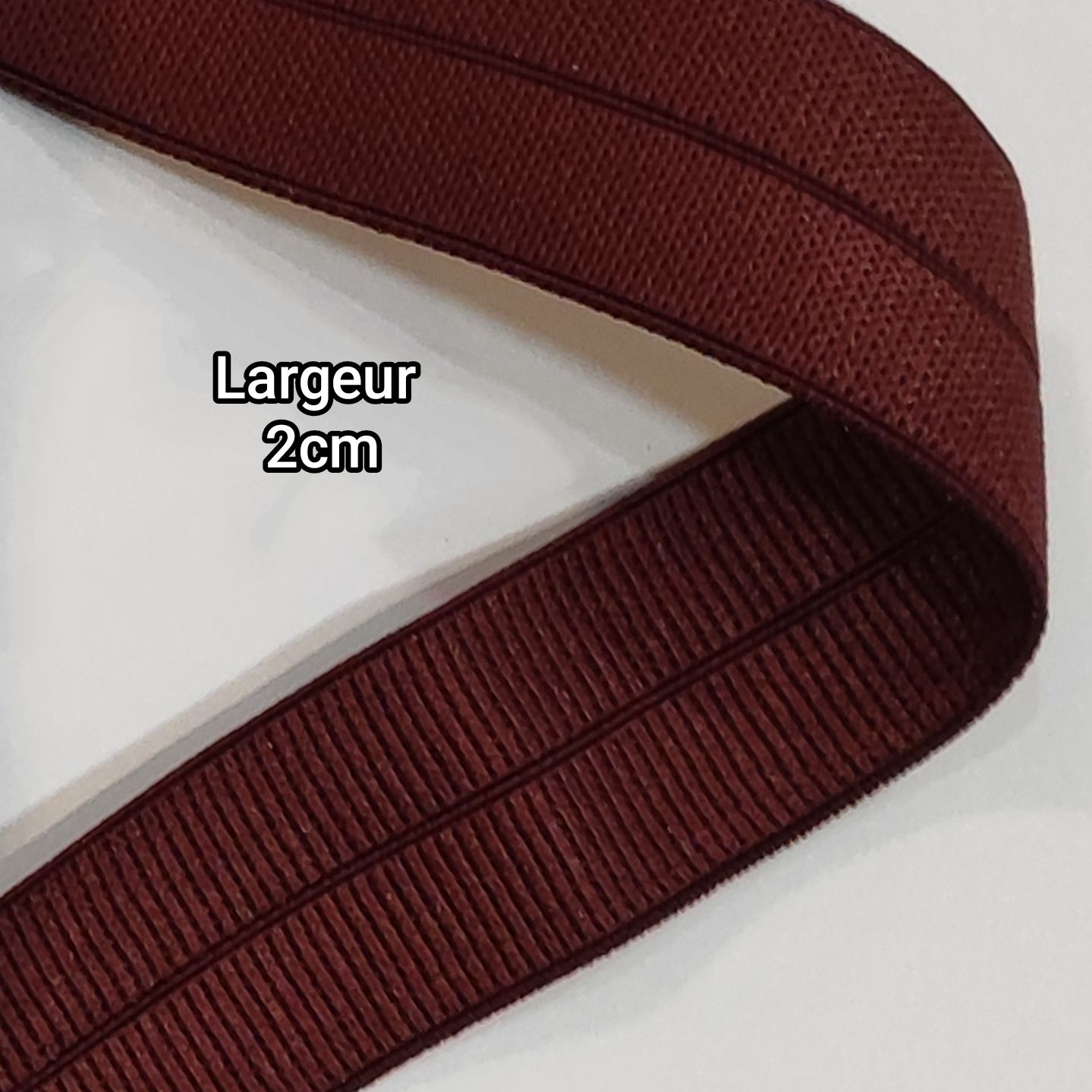 Elastique biais 2cm pré plié au mètre