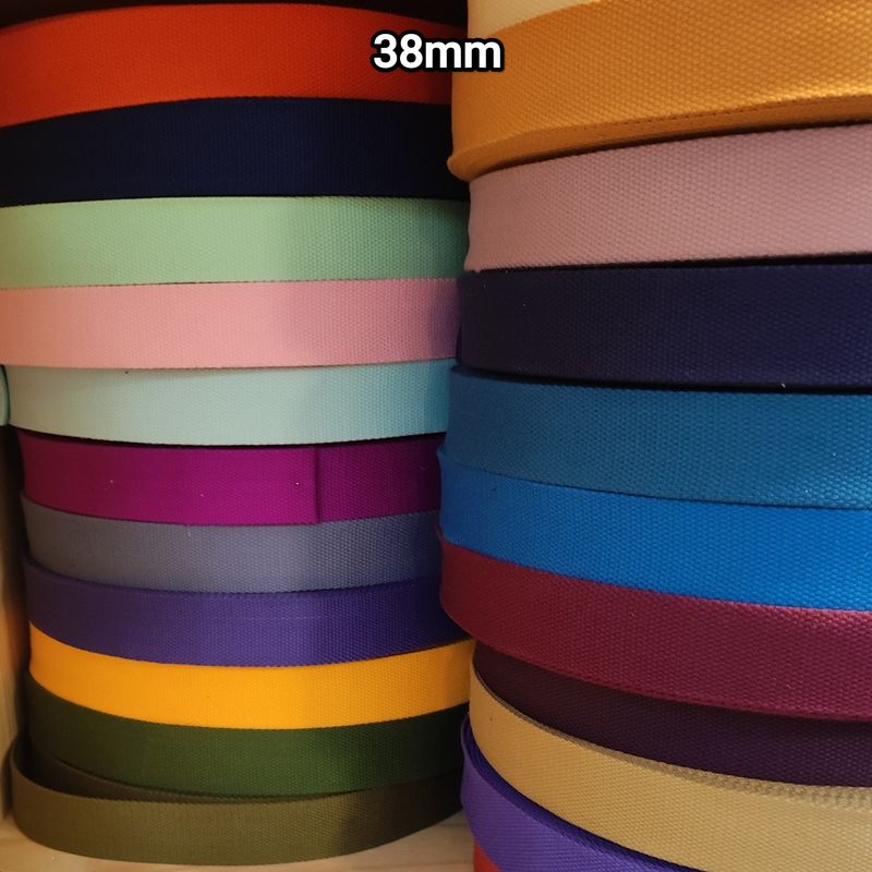 Sangle coton 38mm ép 2mm au mètre (choisissez vos couleurs)