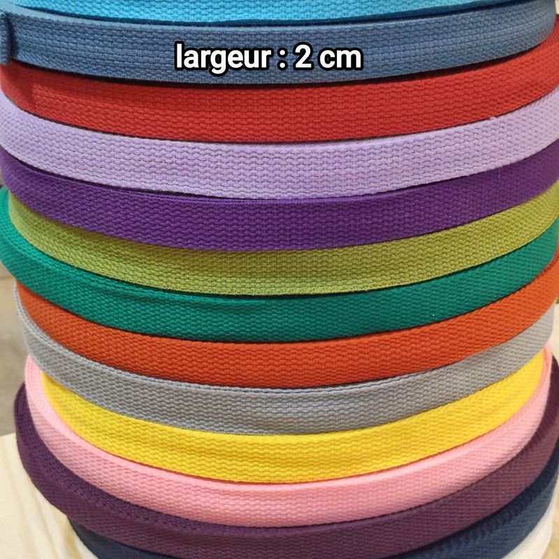 Rouleau 40m sangle coton 20mm / choisissez vos couleurs