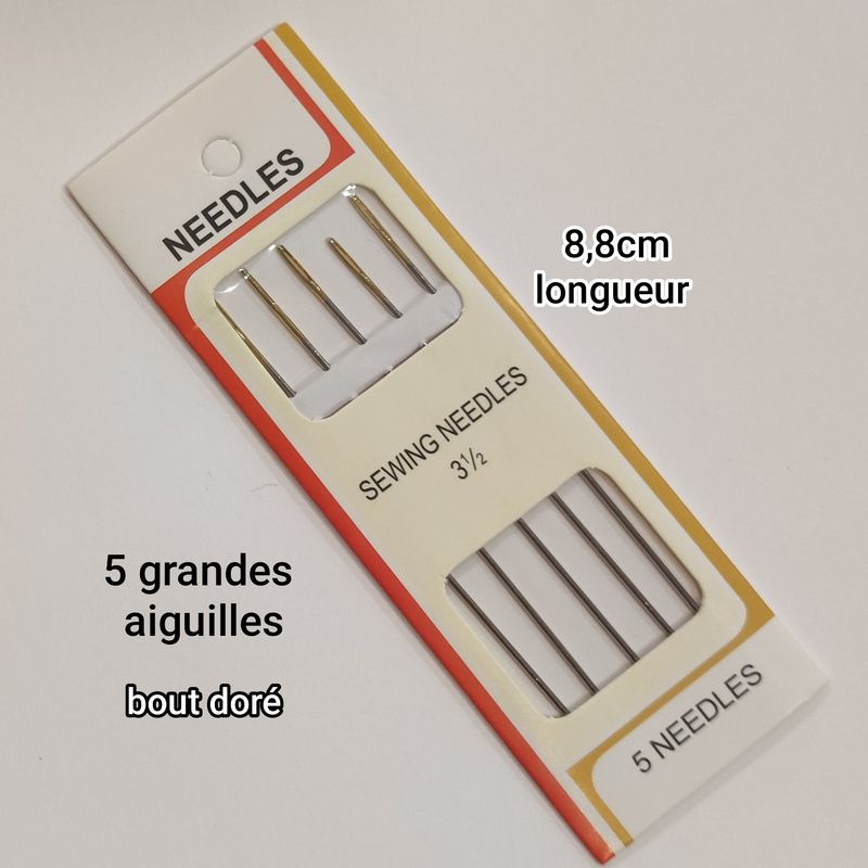 5 grandes aiguilles de couture