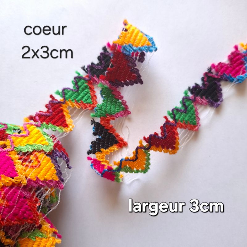 Galon kabyle coeur coloré 3cm