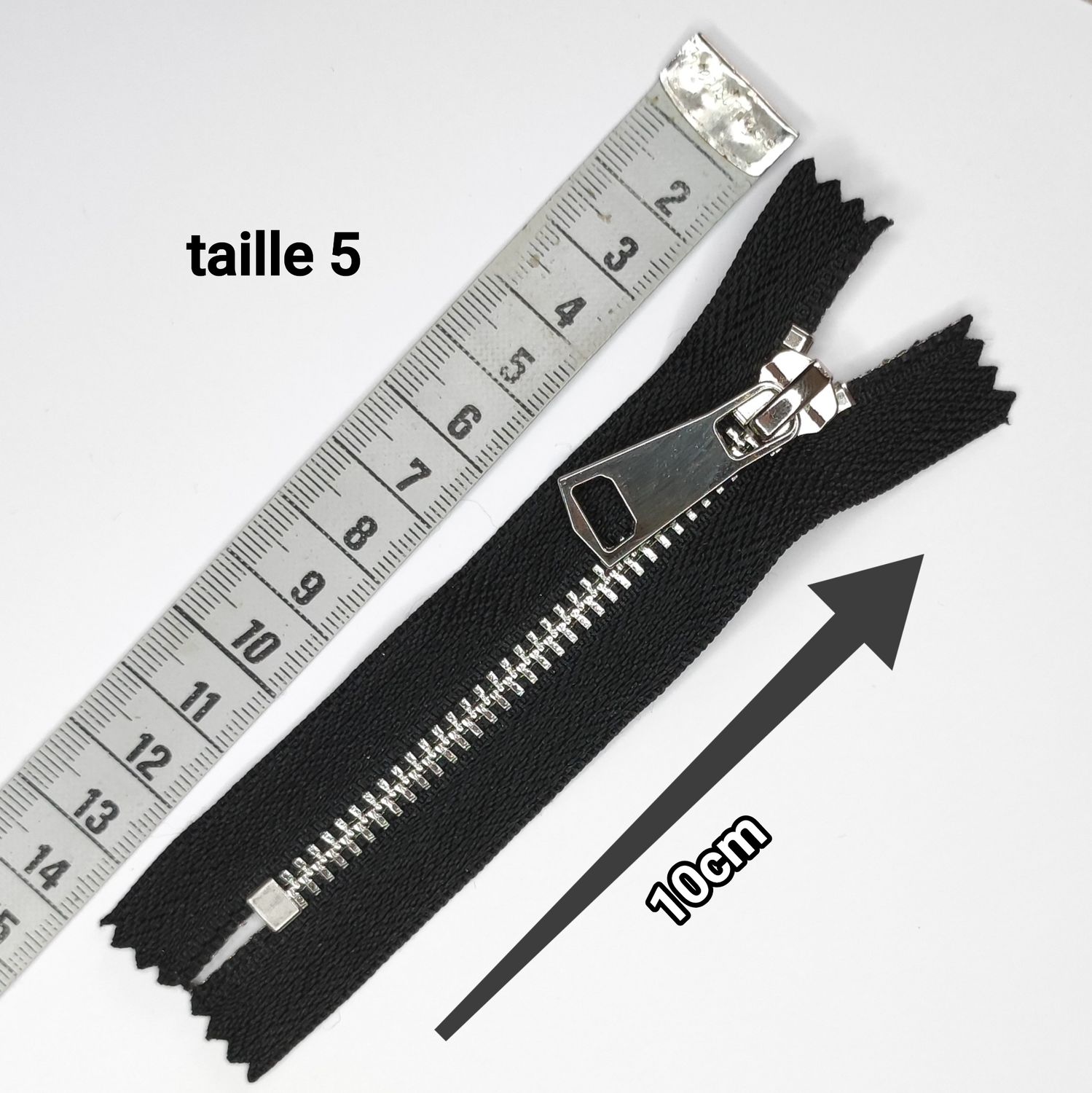 Fermeture non séparable métal jeans 10cm