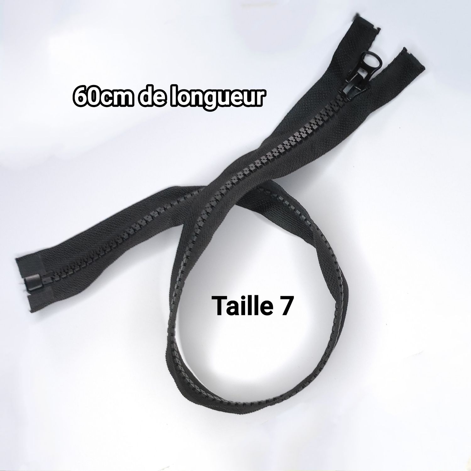 Fermeture séparable 60cm blouson taille 7