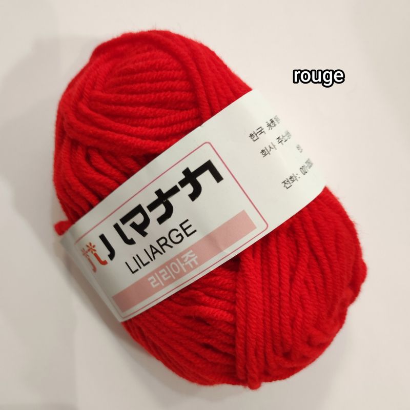 25g Pelote en coton lait rouge taille 3