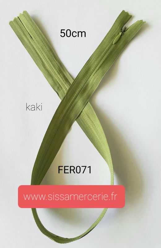 Fermeture zip INVISIBLE 50 cm/4 coloris