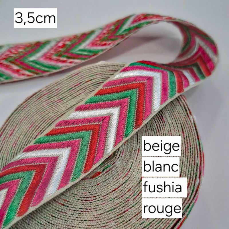 Galon ruban indien coloré au mètre