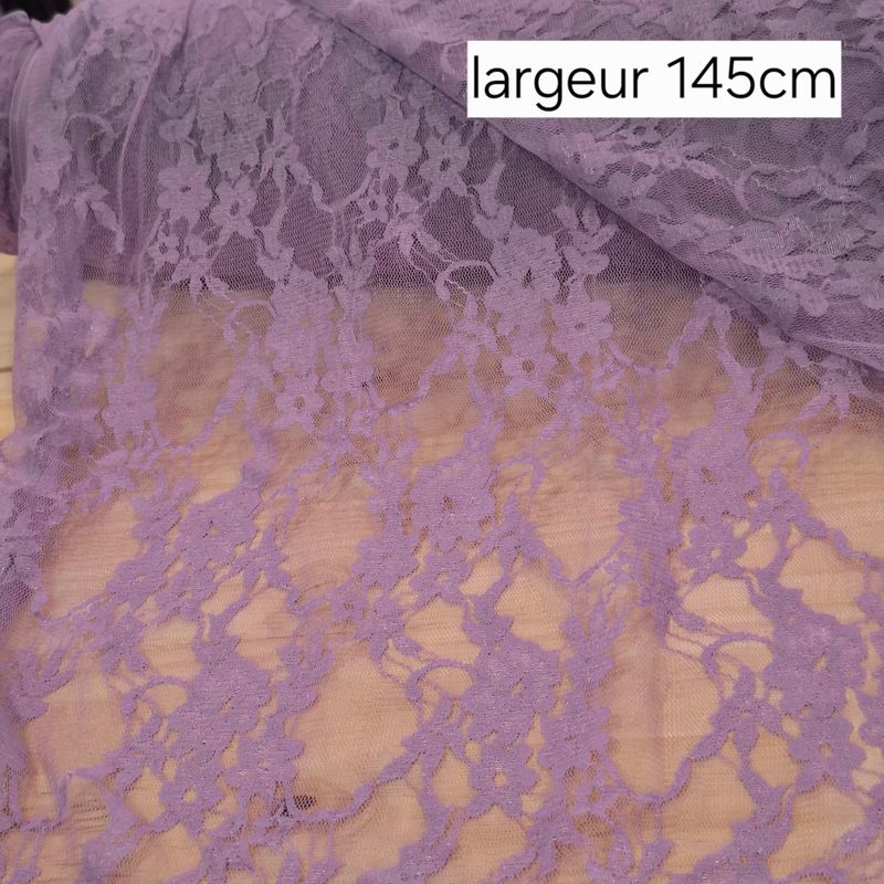 Dentelle violet clair extensible 145cm au mètre