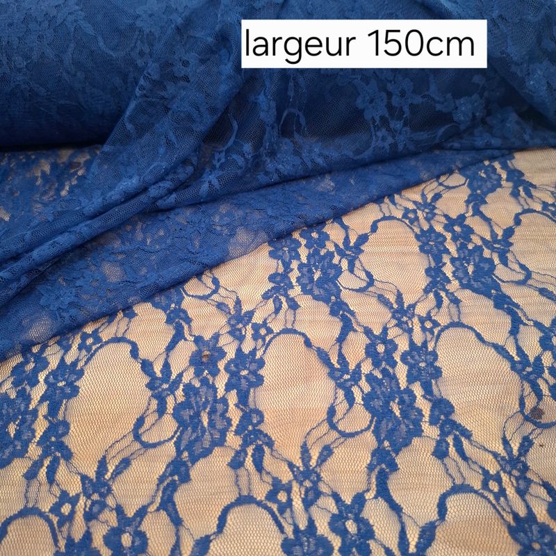 Dentelle bleu nuit extensible 150cm au mètre
