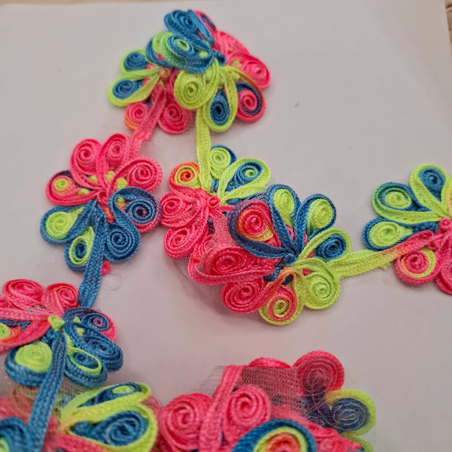 Galon coloré fleurs 5cm