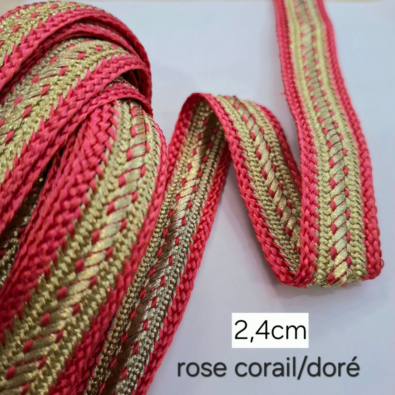 Sfifa 2,4cm rose corail / doré