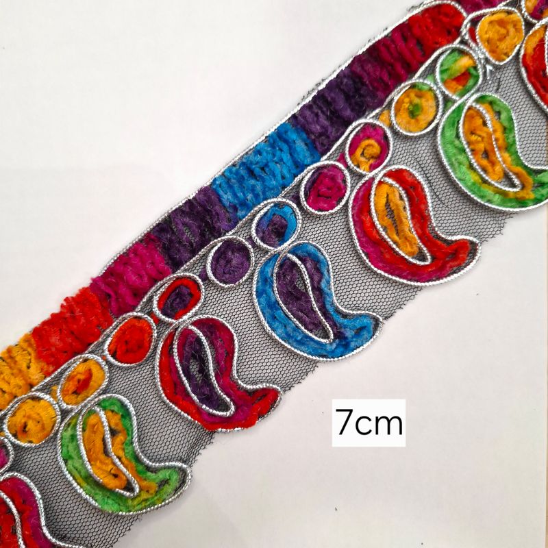 Galon arc en ciel 7cm au mètre