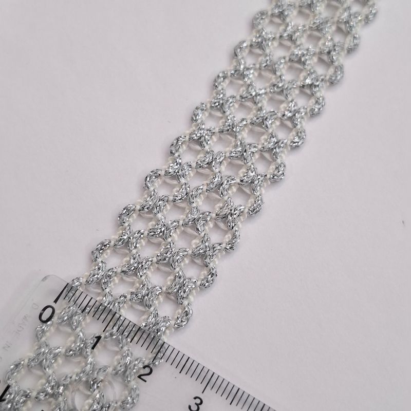 Galon argenté 2 cm au mètre