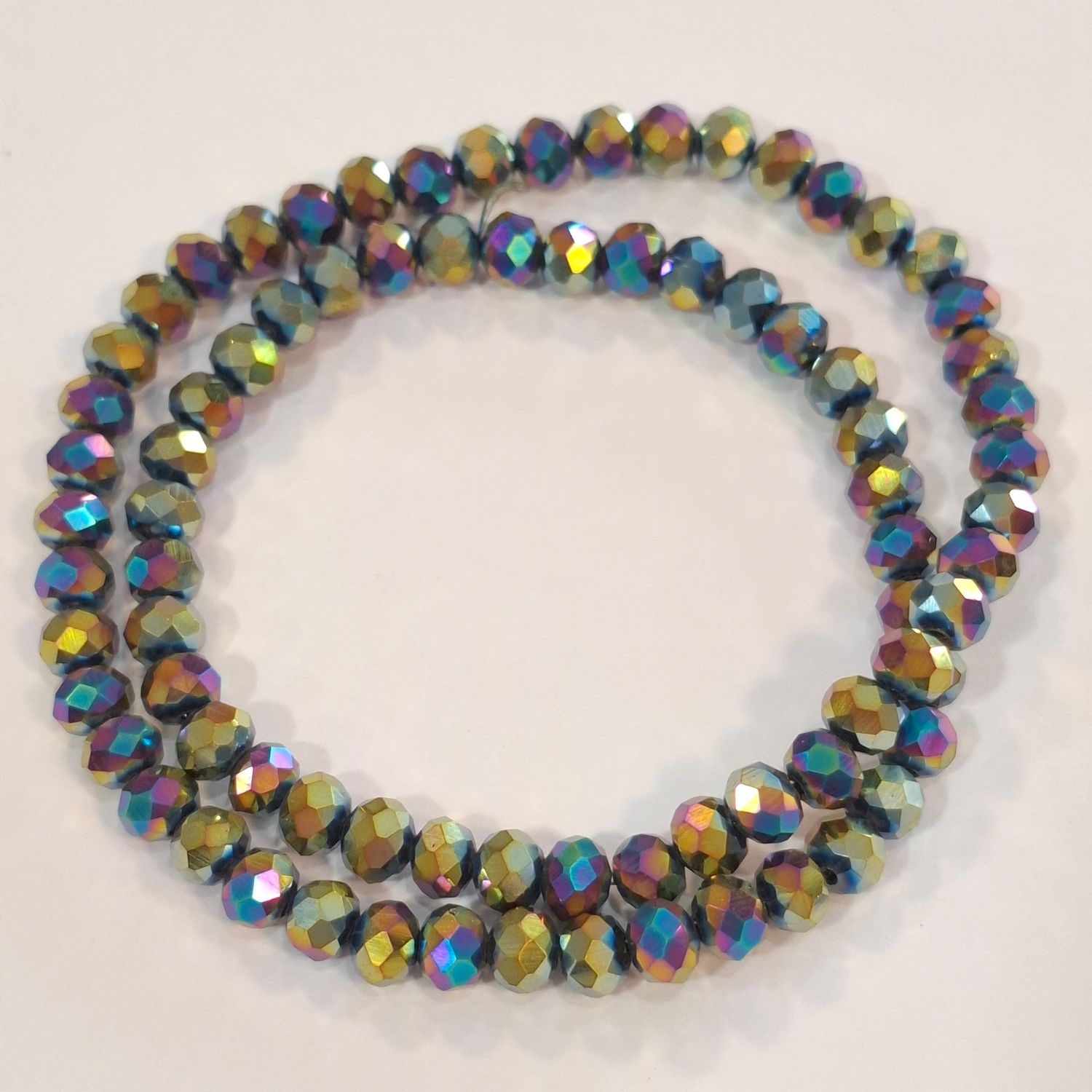 82 perles acryliques à facette 6x4mm irisé 