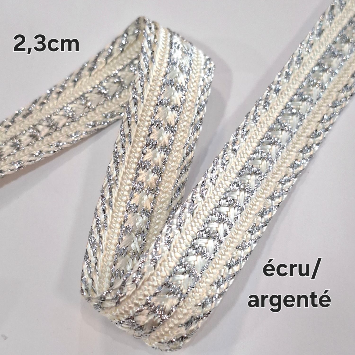 Sfifa 2,3cm écru / argenté 