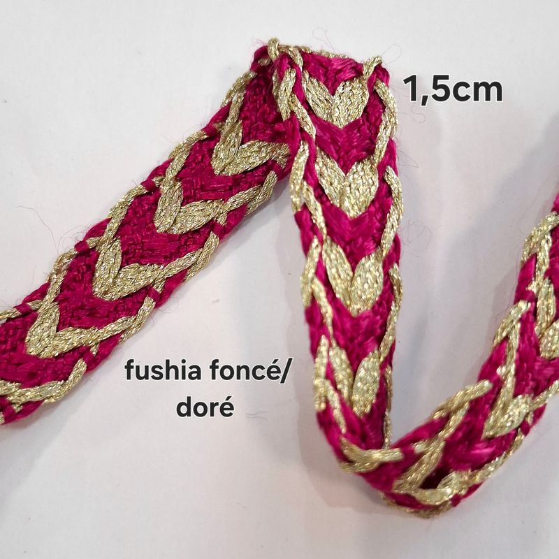 Sfifa 1,5cm fushia foncé / doré 