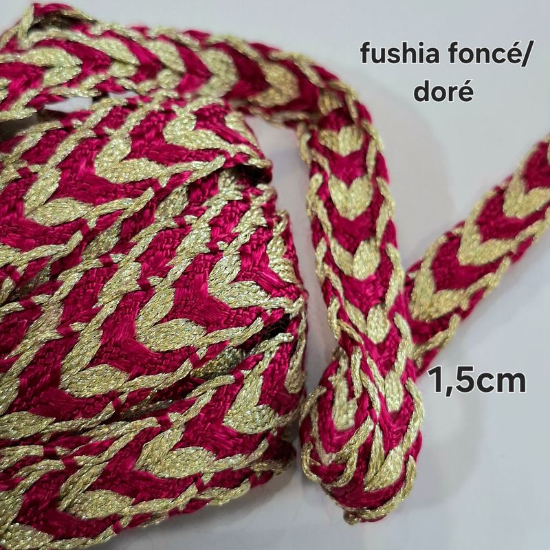 Sfifa 1,5cm fushia foncé / doré 