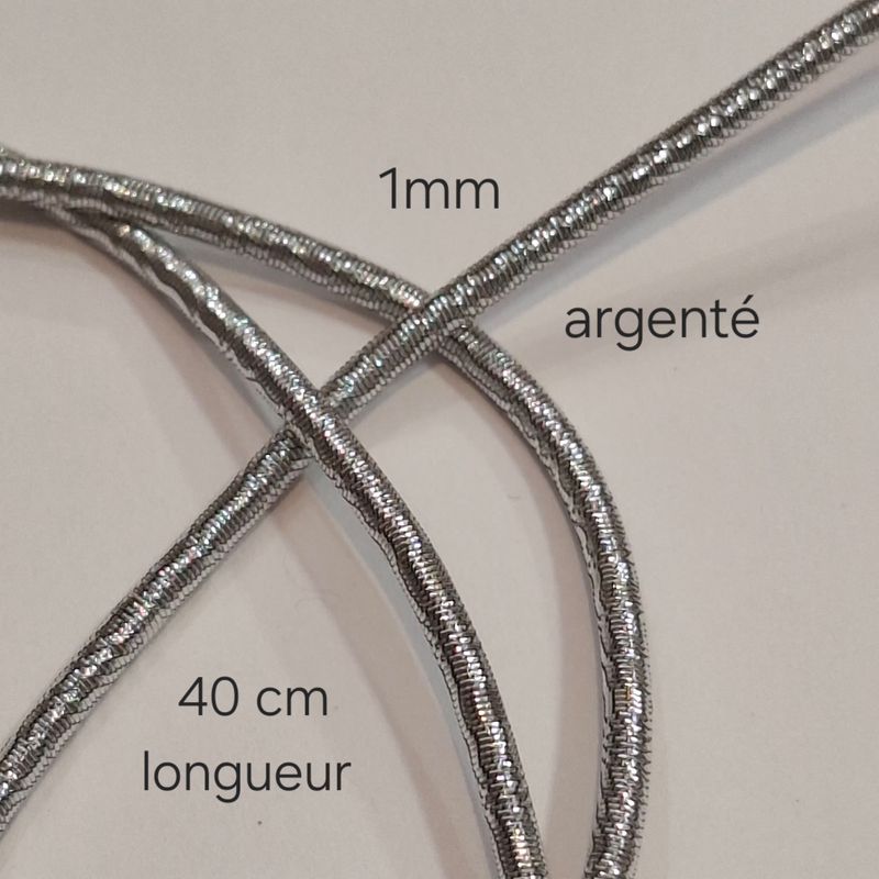 40 cm cannetille lisse argenté 