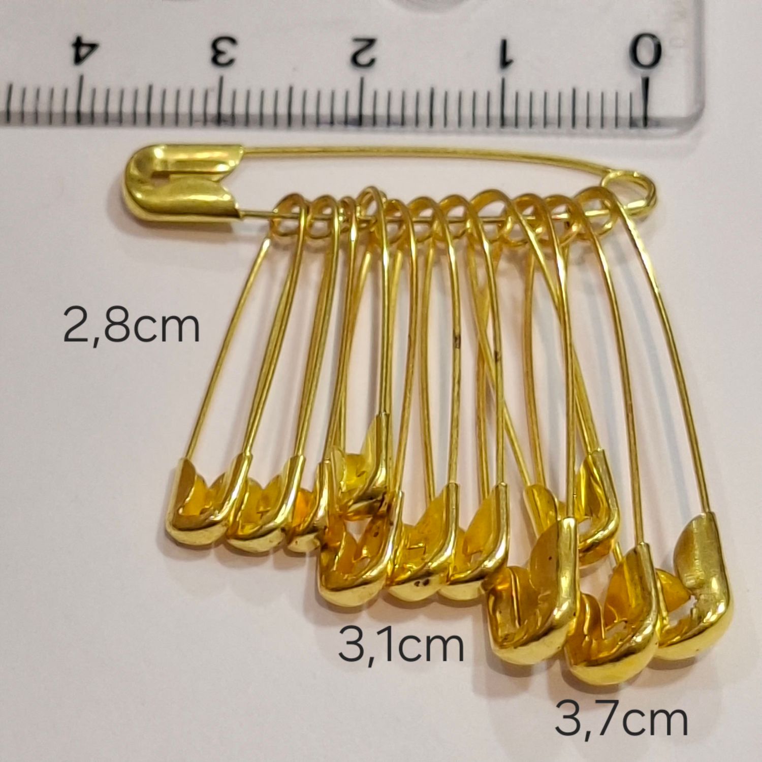 12 épingles à nourrice doré