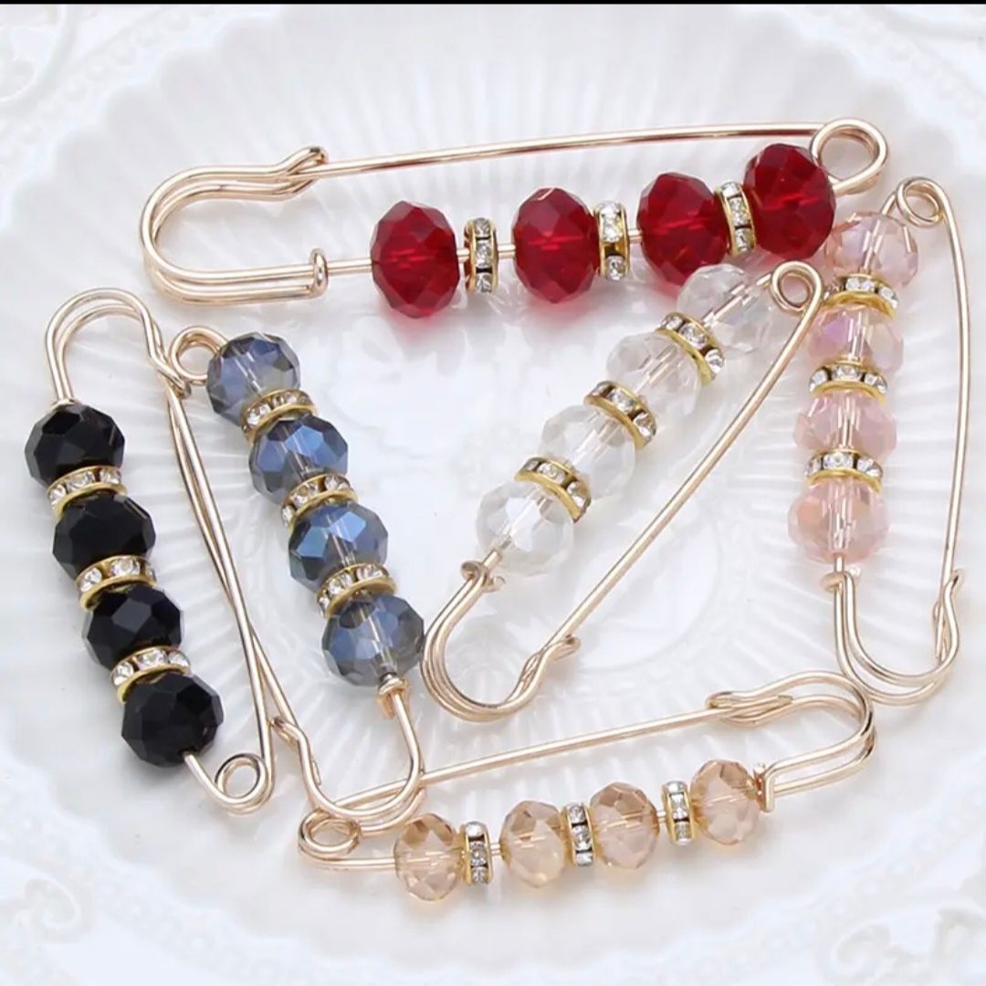 Broche décorative 5cm avec perles cristal