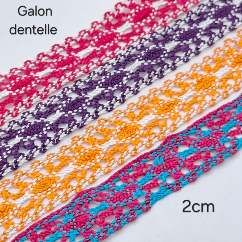 Galon dentelle 2cm au mètre