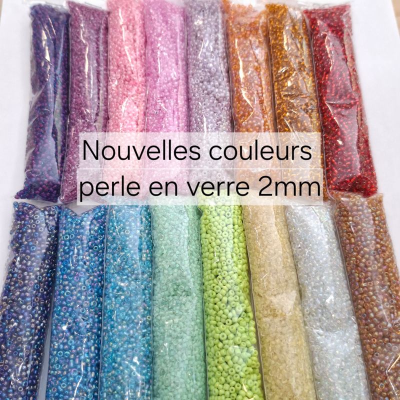 Nouvelles couleurs perles en verre 2mm (32g)