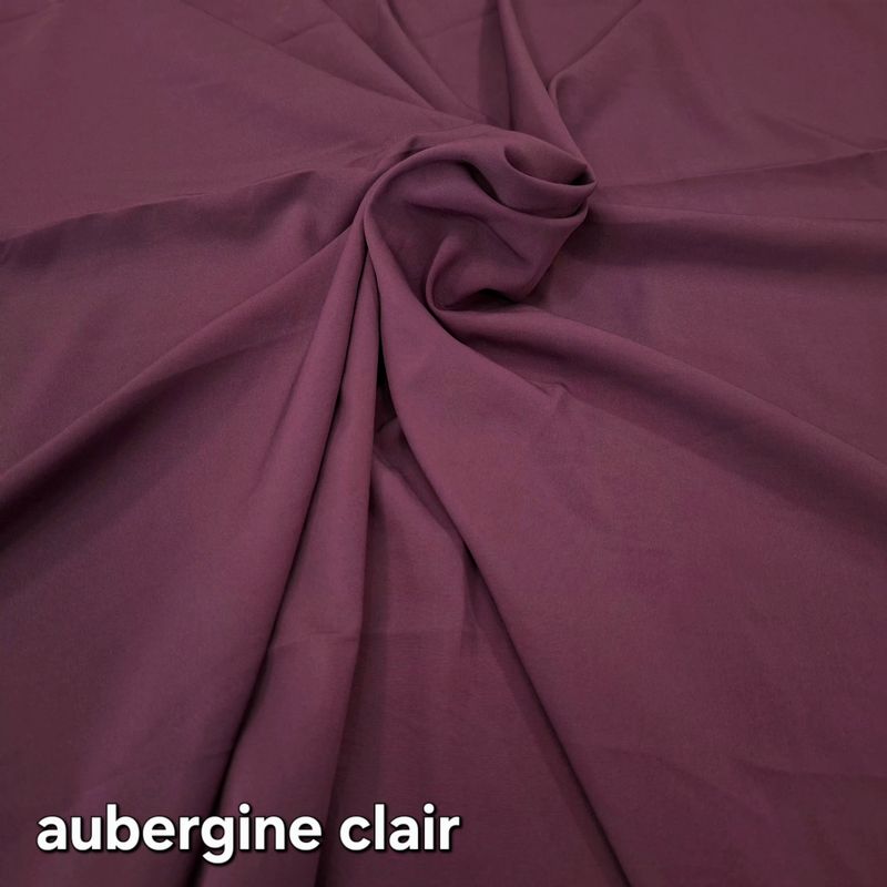 Tissu crêpe au mètre aubergine clair 