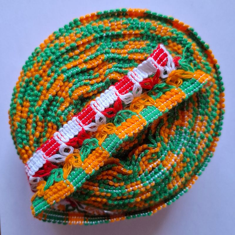 Galon kabyle blanc rouge vert orange