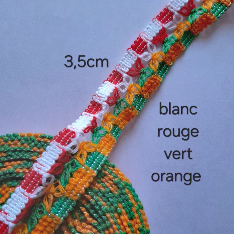 Galon kabyle blanc rouge vert orange