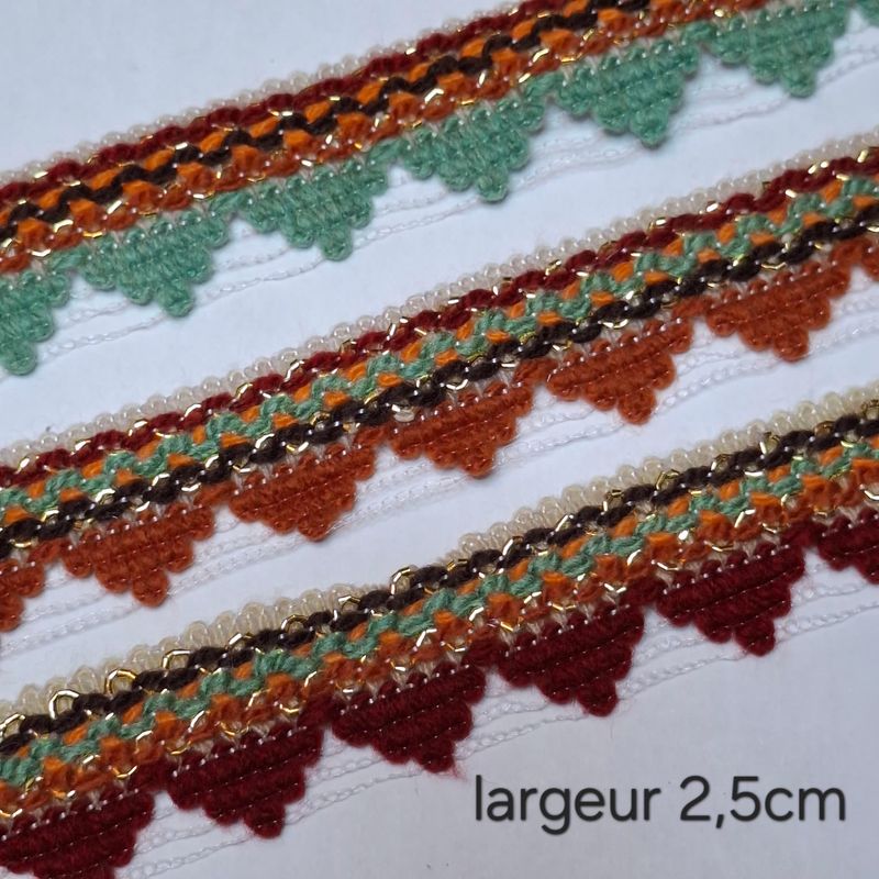 Galon kabyle avec doré 2,5cm (3 modèles)