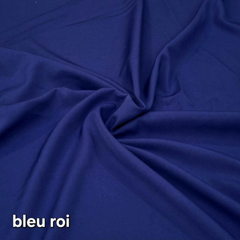 Tissu crêpe au mètre bleu roi