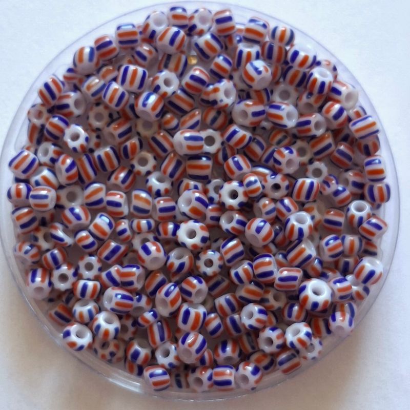 450 perles en verre 3mm rayé motif pastèque