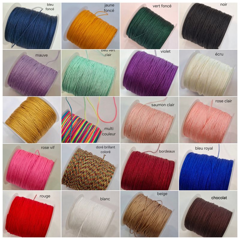 Fil de jade 0,8mm par 90mètres/ choisissez vos couleurs